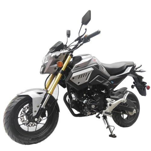 X-PRO Vader 150 Street Motorcycle with 5-Speed Manual Transmission, Electric/Kick Start! 12" Wheels! (Grey)