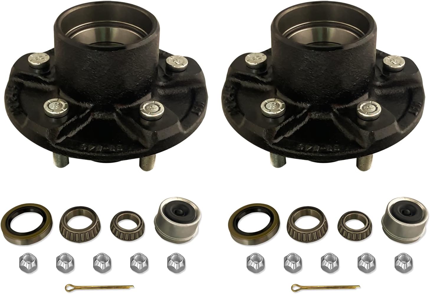 M-parts Trailer Hub – 2 Sets Trailer Hub Kit 5 Bolt 4.5, 3500 lb Trailer Axle - Trailer Replacement Hub, Trailer Hubs 5x4.5, Trailer Idler Hub, Trailer Hubs, Trailer Hub Kit 5 Bolt, 88-545KIT-2