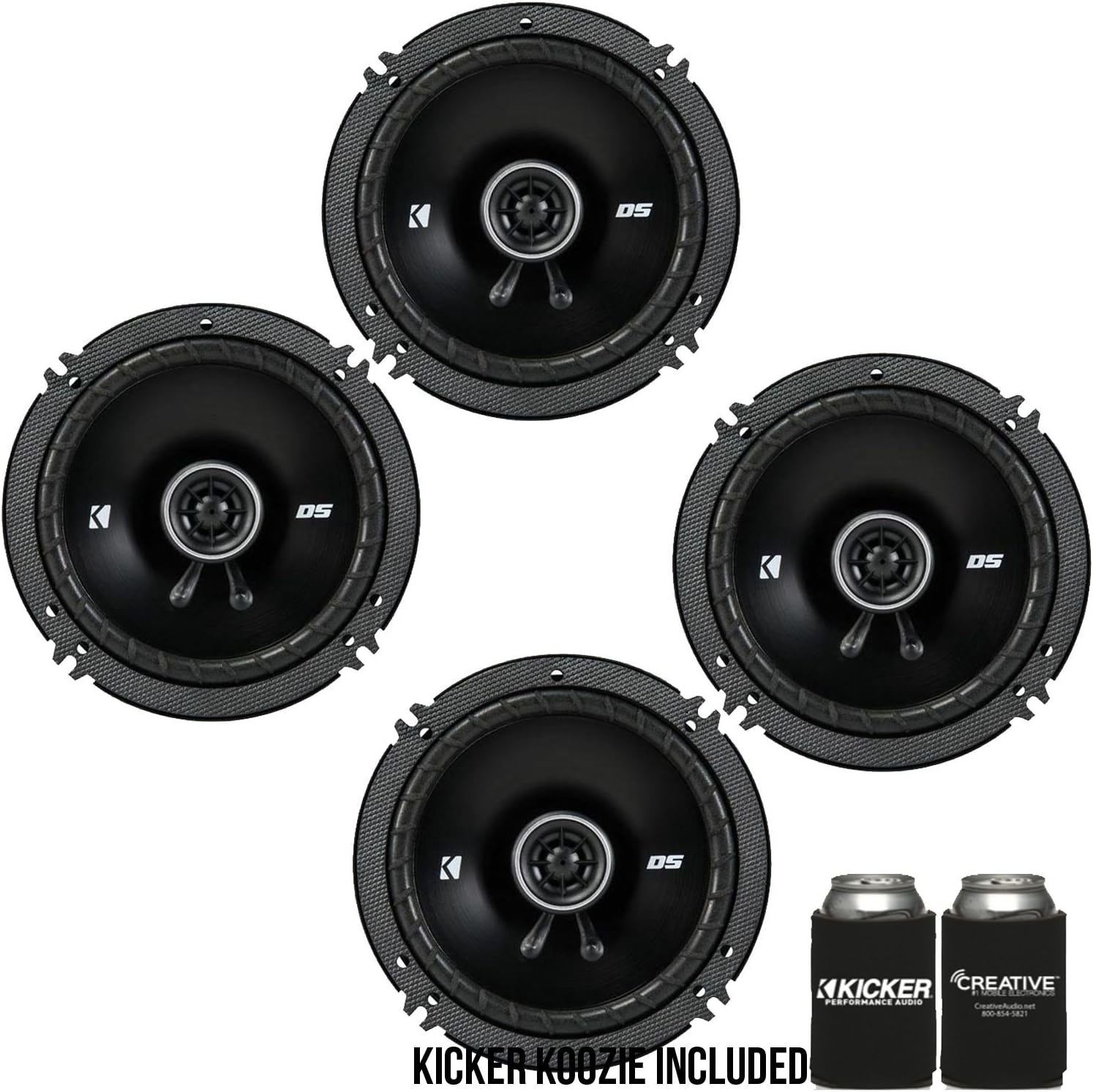 Kicker DSC650 6.5-Inch (160-165mm) Coaxial Speakers, 4-Ohm Bundle