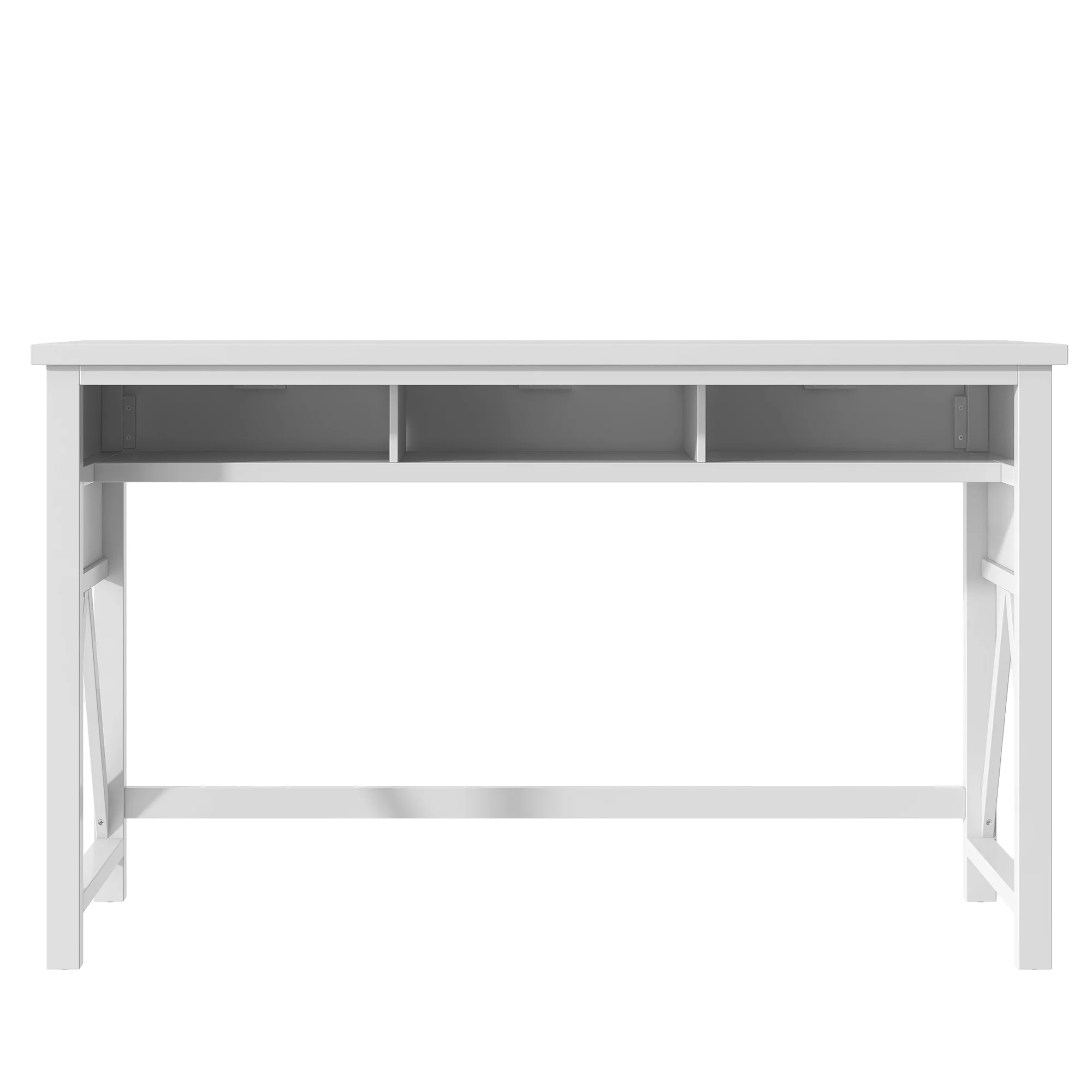 60" Dining Table Set for 3, Farmhouse Counter Height 4-Piece Dining Table Set, Console Kitchen Table Set with 3 Stools for Small Places Home Bar Pub