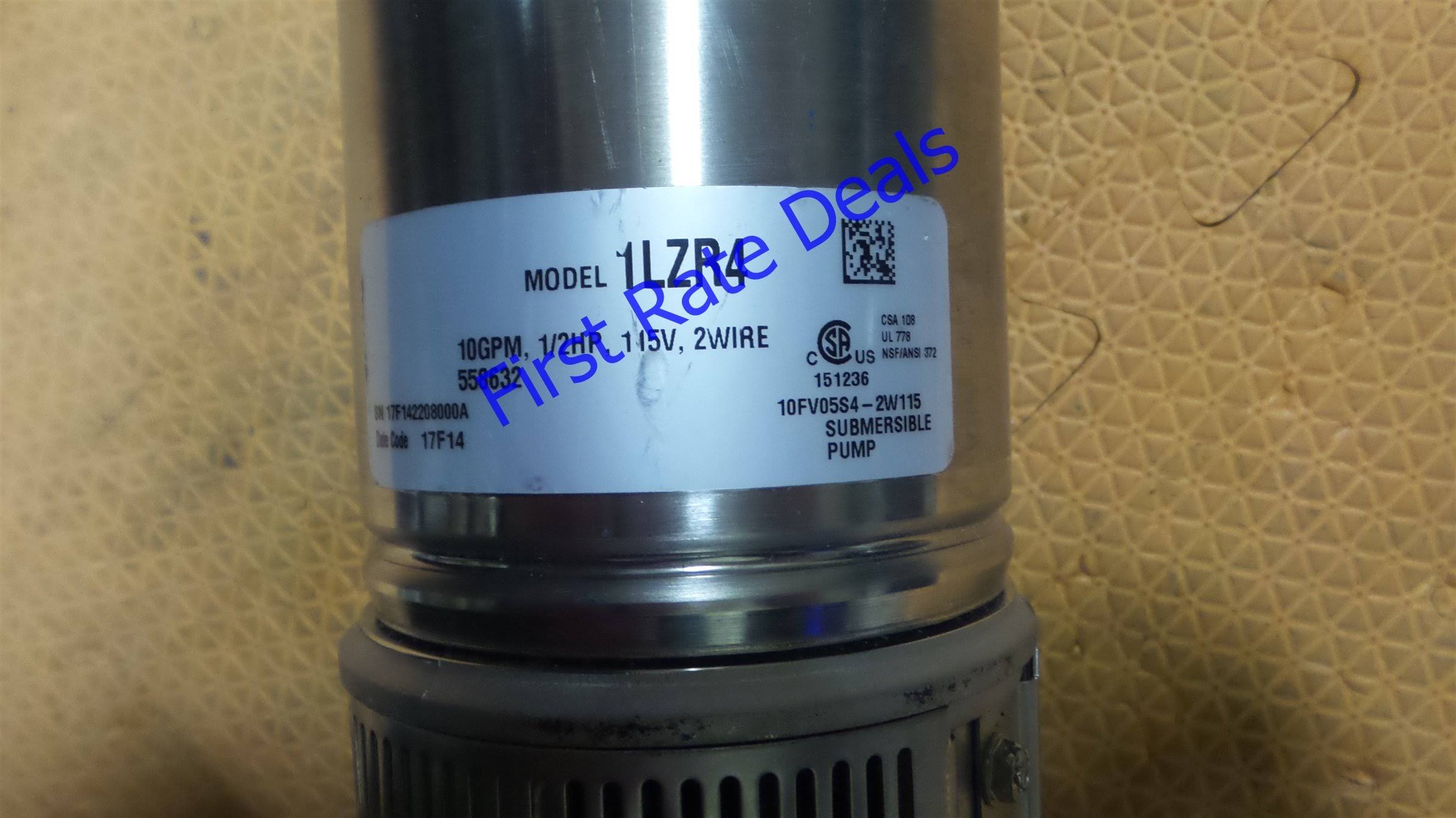 Dayton 1LZR4 Pump,Deep Well,2 Wire,10GPM,1/2HP,115V