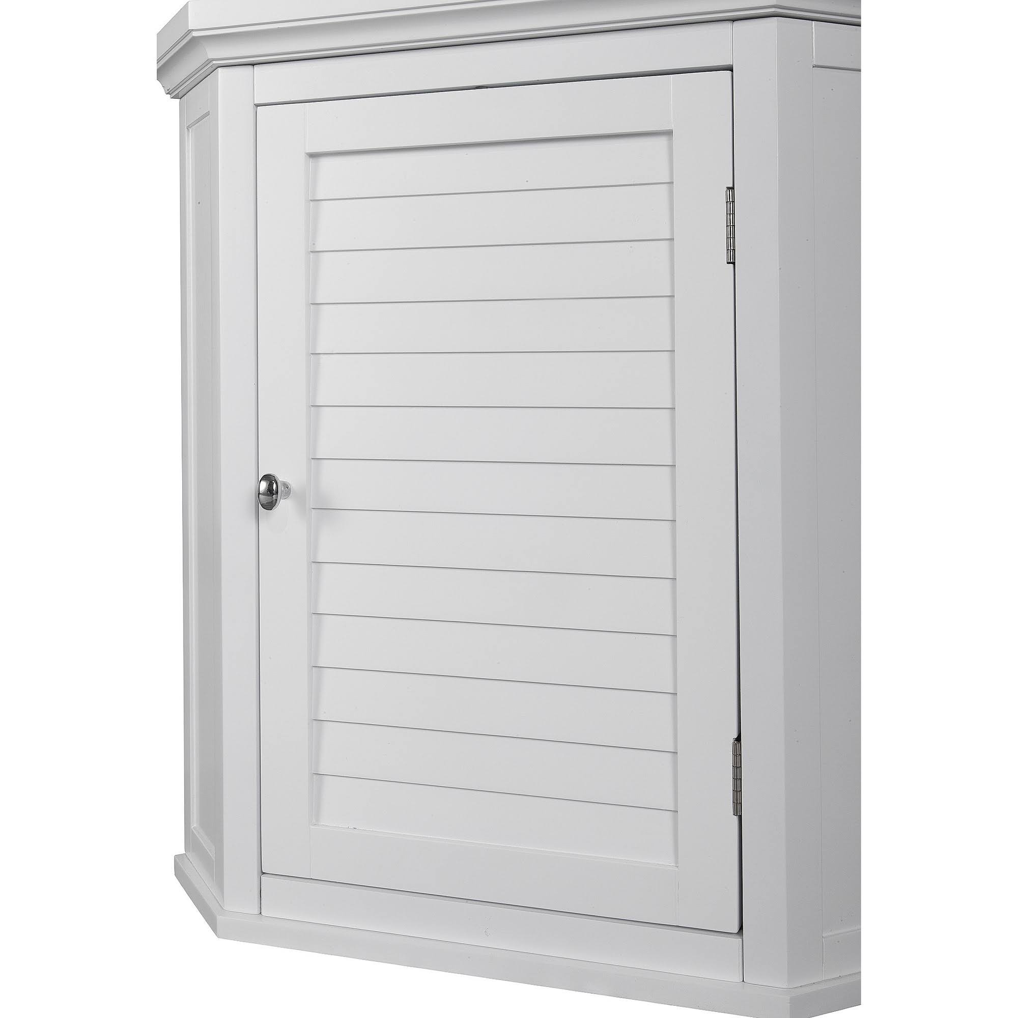 Elegant Home Fashions Glancy Wooden Corner Wall Cabinet, White