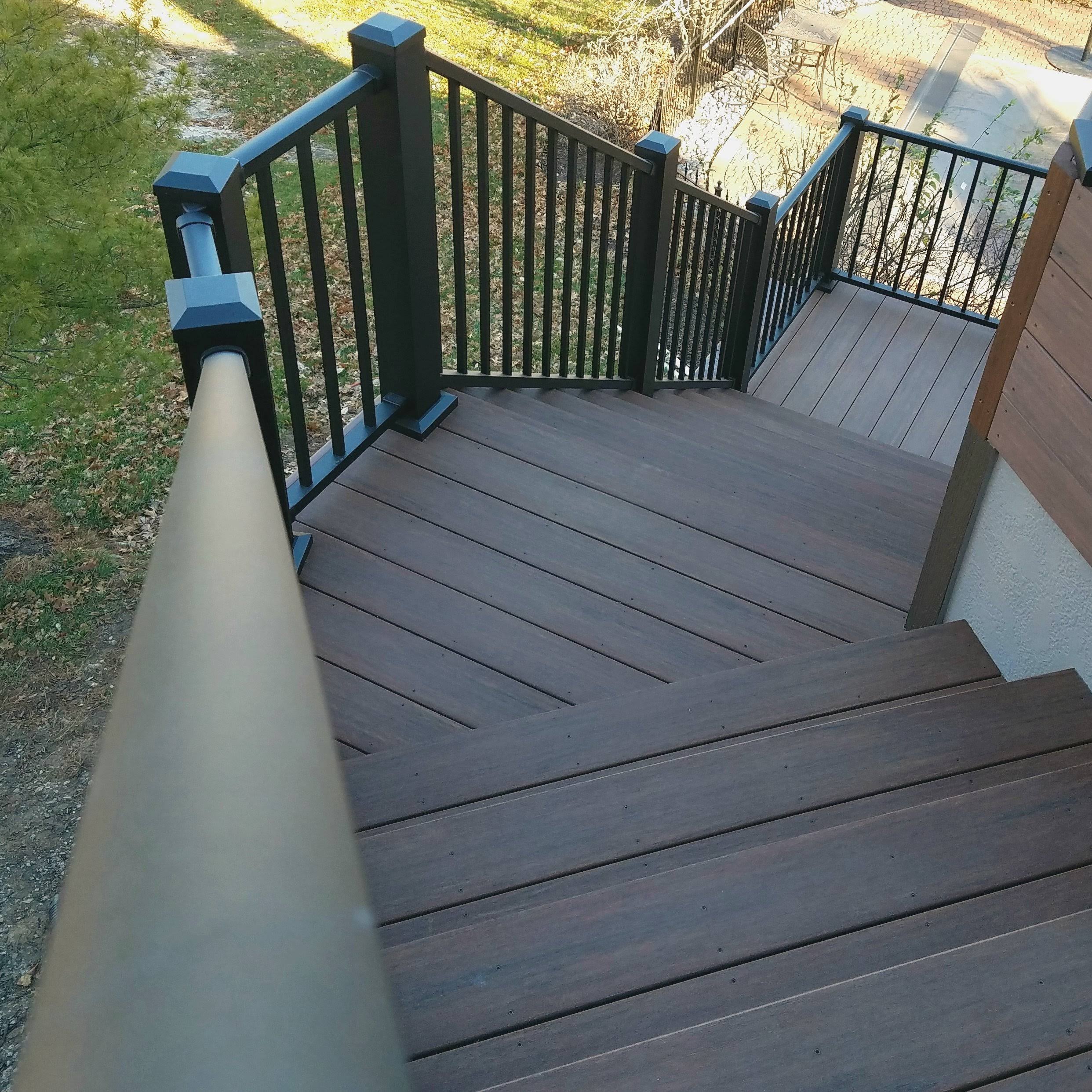 Westbury Tuscany 8 ft. x 36 in. Textured Black Aluminum Rail Kit Stair