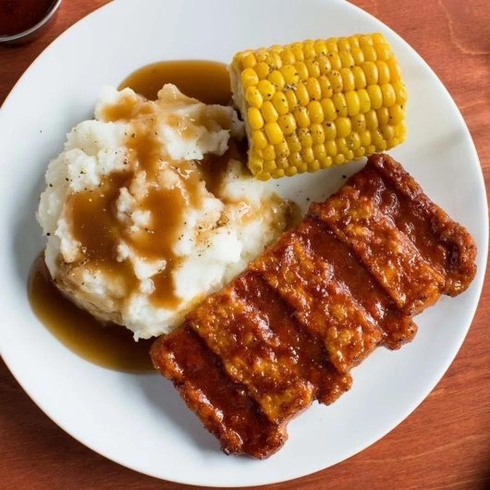 Kings Command Foods Fully Cooked Pork Rib Shaped Patties with BBQ Sauce, 3 Ounce -- 160 per case