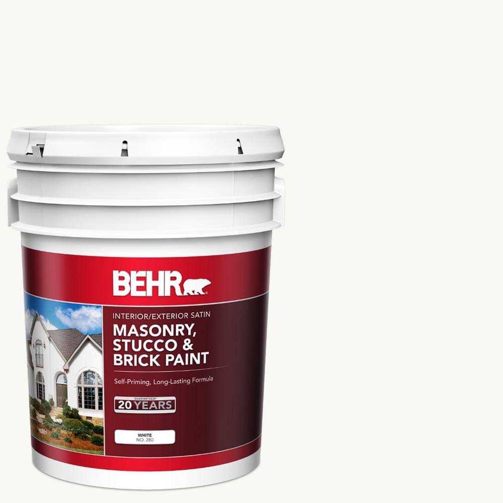 Behr 5 gal. White Latex Masonry, Stucco and Brick Paint - Shop Hardware Tools Online Store