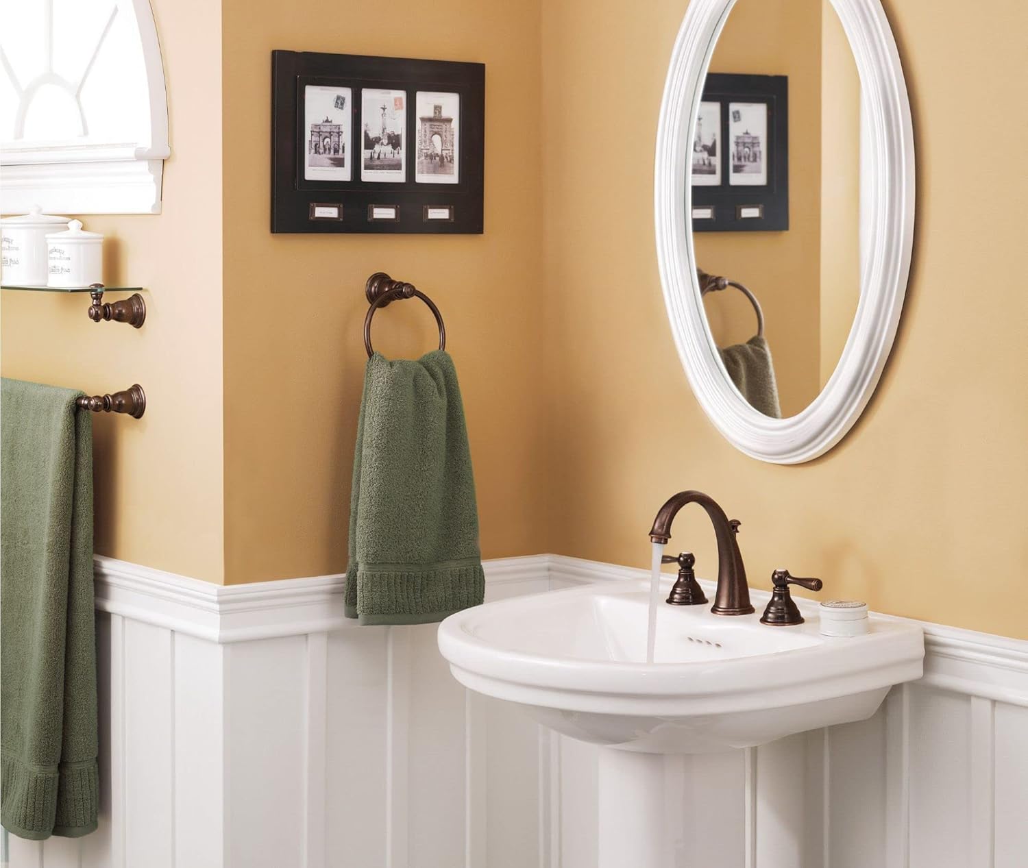 Moen Kingsley Oil Rubbed Bronze Two-Handle Widespread High-Arc Bathroom Faucet, Valve Required, T6125ORB