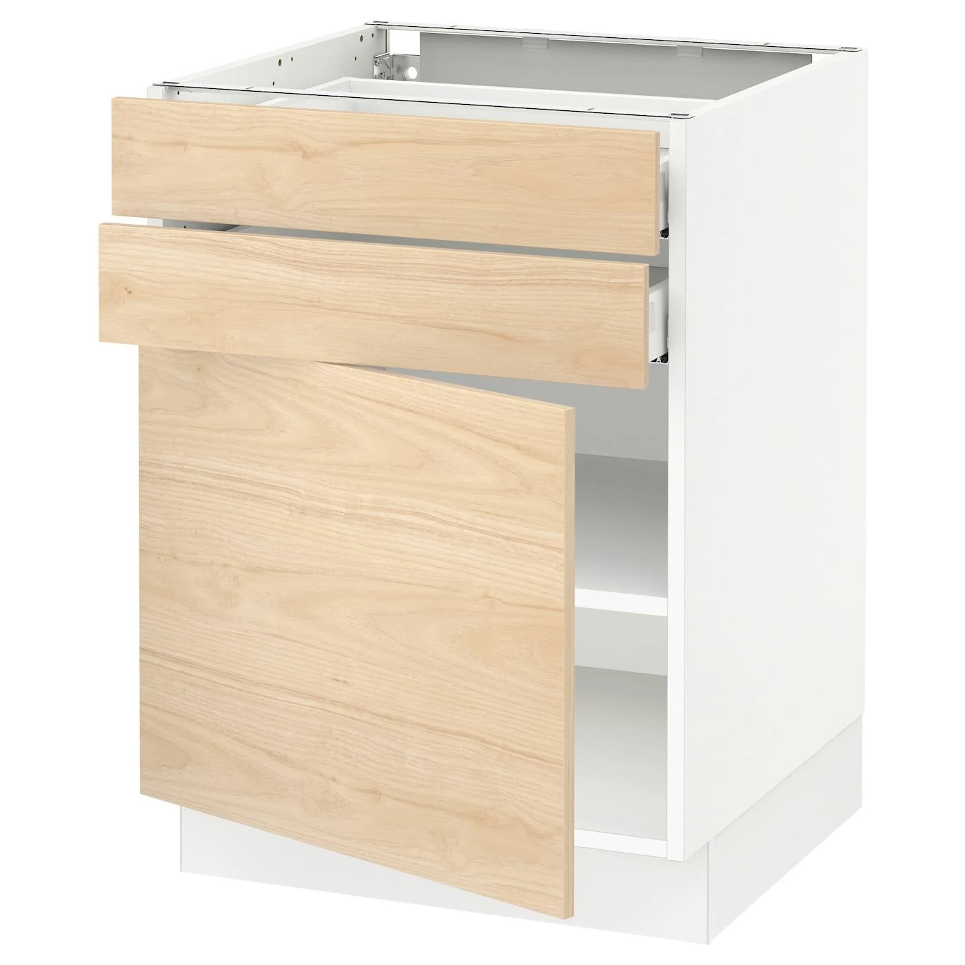 IKEA - SEKTION / MAXIMERA Base Cabinet W door/2 Drawers, white/Askersund Light Ash Effect, 24x24x30 69365931