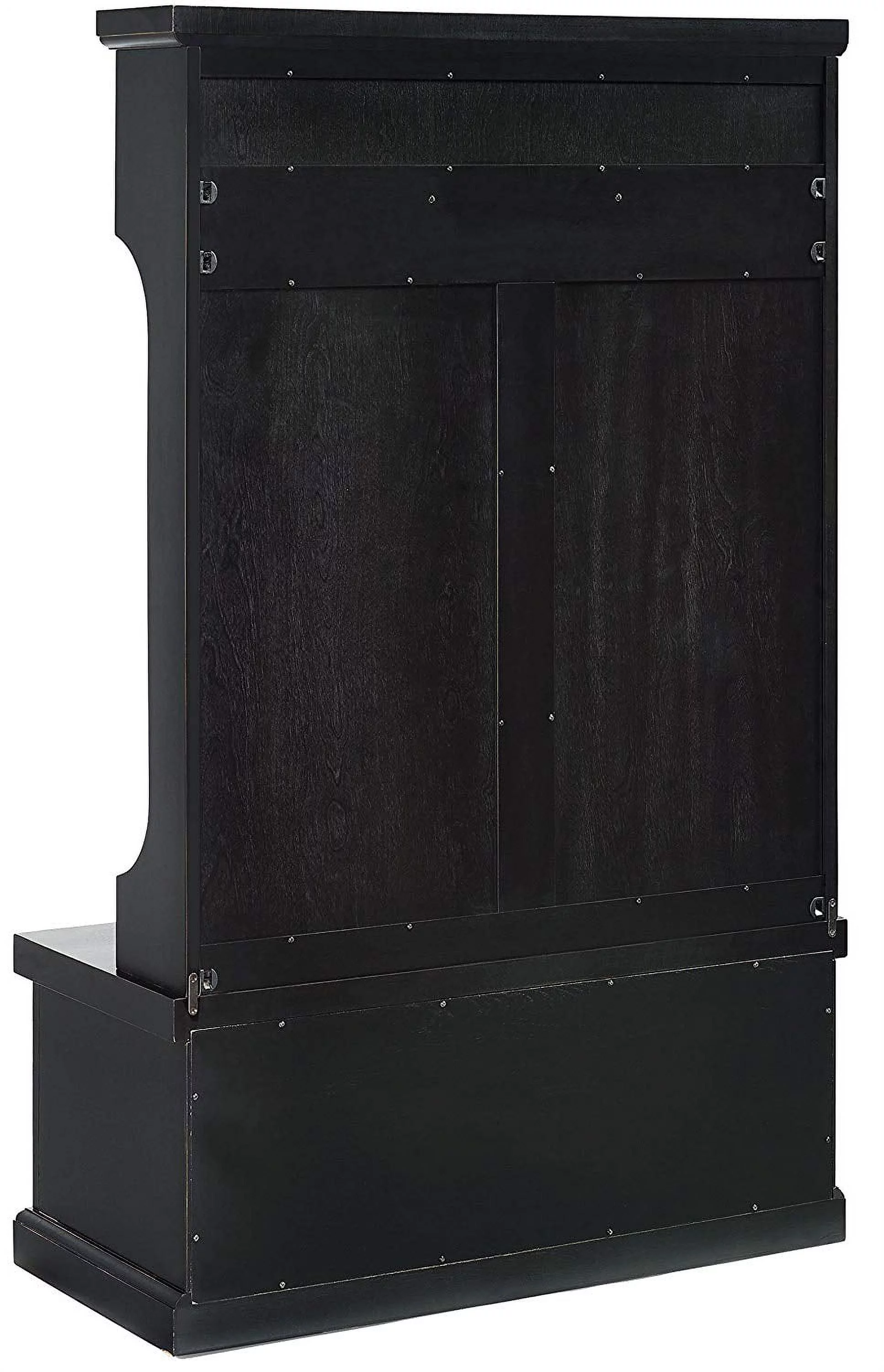 Crosley Furniture Seaside Wood Hall Tree in Distressed  Black