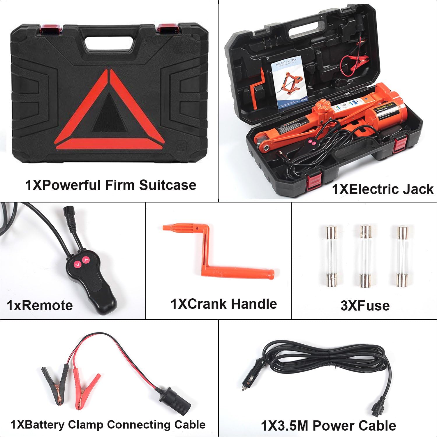 Electric Car Floor Jack 5 Ton All-in-one Automatic 12V Scissor Lift Jack Set for SUV w/Remote Tire Change Repair Emergency Tool Kits Floor Jack for Vehicle Wheel Change (5T)