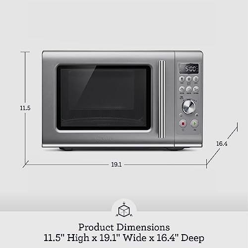 Breville BMO650SIL the Compact Wave Soft Close Countertop Microwave Oven, Silver