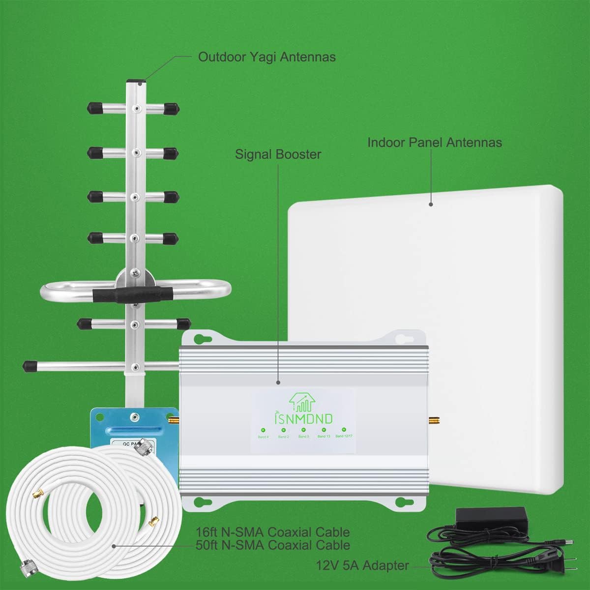 Verizon Home Cell Phone Booster AT&T Signal Booster for Cell Phone Boosts 4G LTE & 5G up to 6,000 sq ft for All U.S. Carriers, Cell Phone Booster Verizon Signal Booster ATT Cell Booster for Home