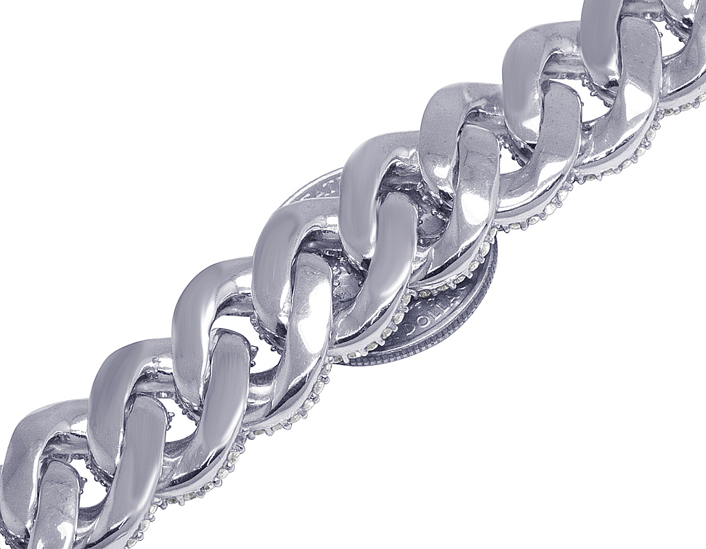 10K White Gold Real Diamond 18MM Baguette Miami Cuban Necklace 64 3/4 CT 18"-24"