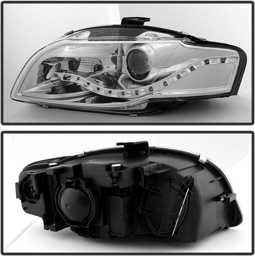 ACANII - For 2006-2008 Audi A4 S4 B7 SMD LED DRL Halogen Type Projector Headlights Driver + Passenger Side