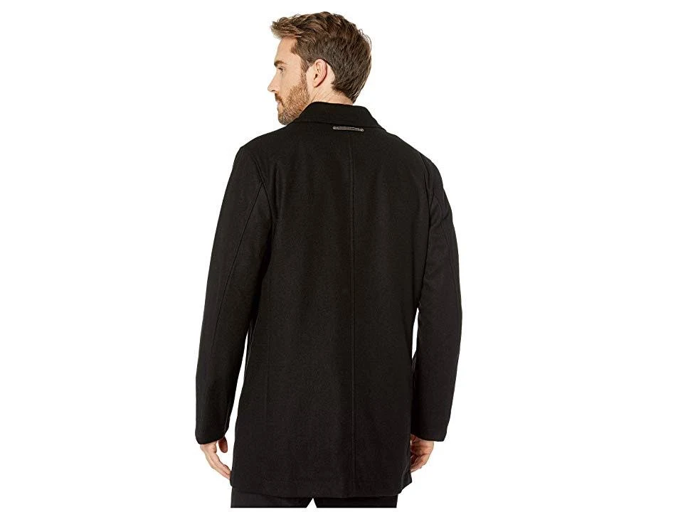 Cole Haan Mens Reversible Wool Car Coat, Black