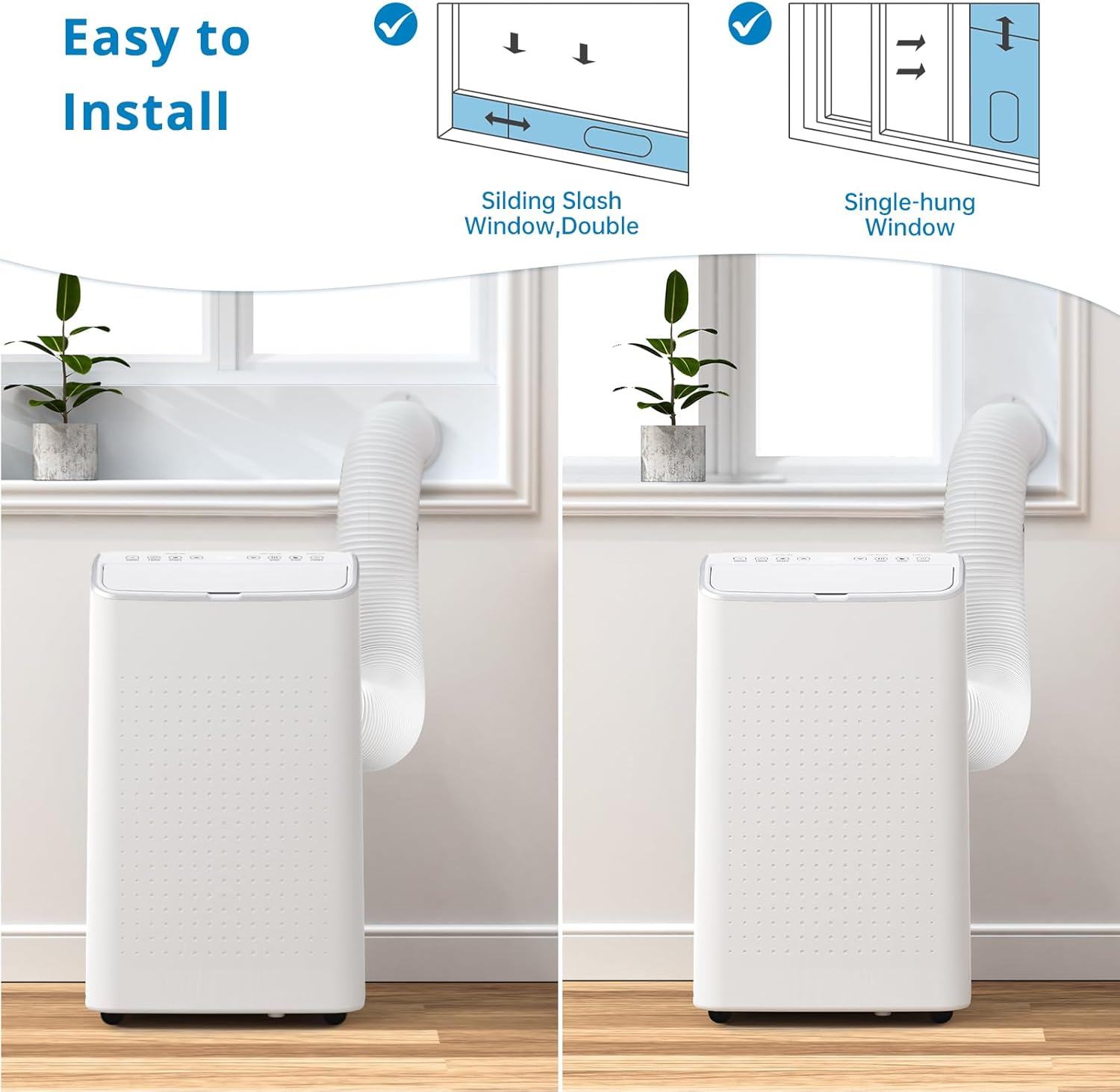 14,000 BTU Portable Air Conditioner for Room up to 700 Sq. Ft., Portable AC Unit with Remote Control, Sleep Mode, Window Kit Included