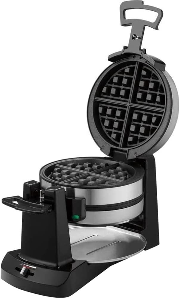 Cuisinart WAF-F40 Double Flip Belgian Waffle Maker Black/Stainless Bundle with 1 YR CPS Enhanced Protection Pack