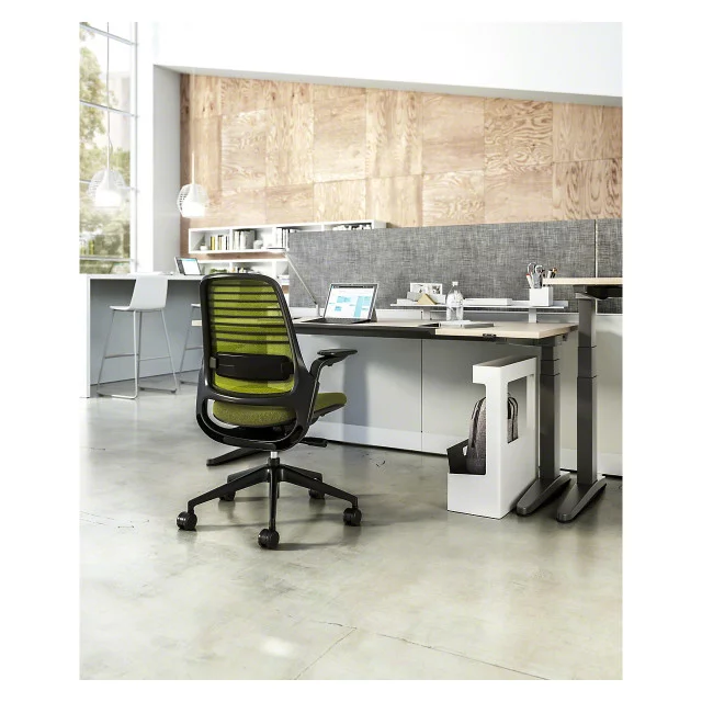 Steelcase Series 1 Office Chair - Black Frame, Lumbar Support, Carpet Casters