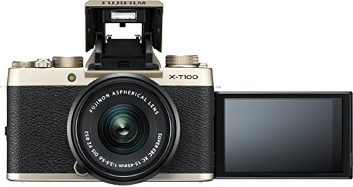 Fujifilm X-T100 Mirrorless Digital Camera w/XC15-45mmF3.5-5.6 OIS PZ Lens - Dark Silver