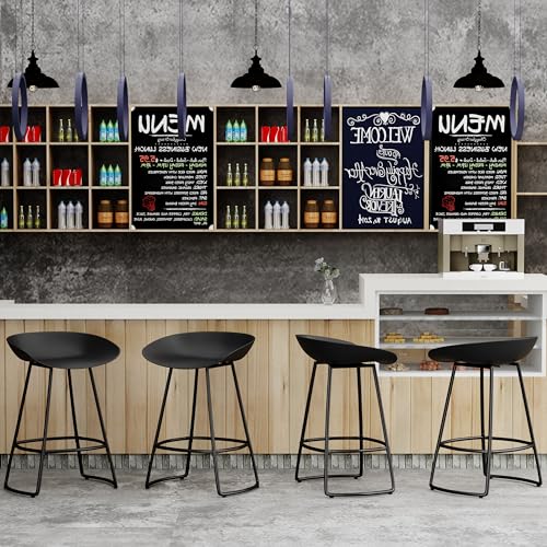 Andeworld Swivel Barstools Set of 4,Modern 30" Bar Height Chairs Plastic Seat Metal Bar Stools for Kitchen Island Breakfast Bar,White