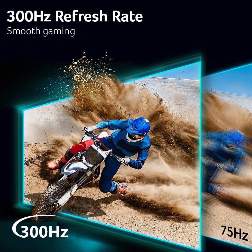 Acer Nitro 27" WQHD 2560x1440 IPS PC Gaming Monitor | AMD FreeSync Premium | 300Hz | Up to 0.5ms | 99% sRGB | DisplayHDR 400 | ErgoStand | VESA Mounting | 1 x DP 1.4 & 2 x HDMI 2.1 | XV272U F3bmiiprx