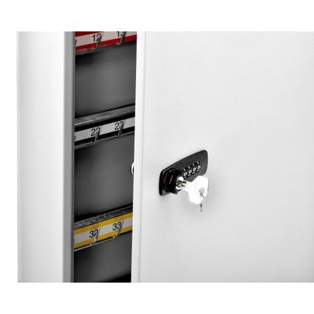 AdirOffice 100-Key White Storage Cabinet with Combination and Key Lock 683-100-WHI