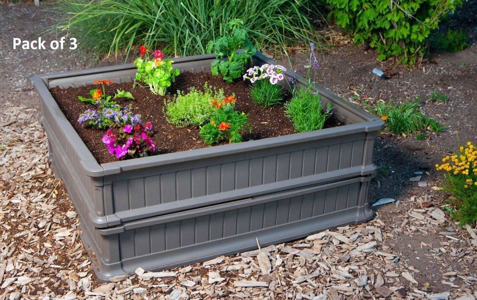 Lifetime Raised Garden Bed, Gray, 4&