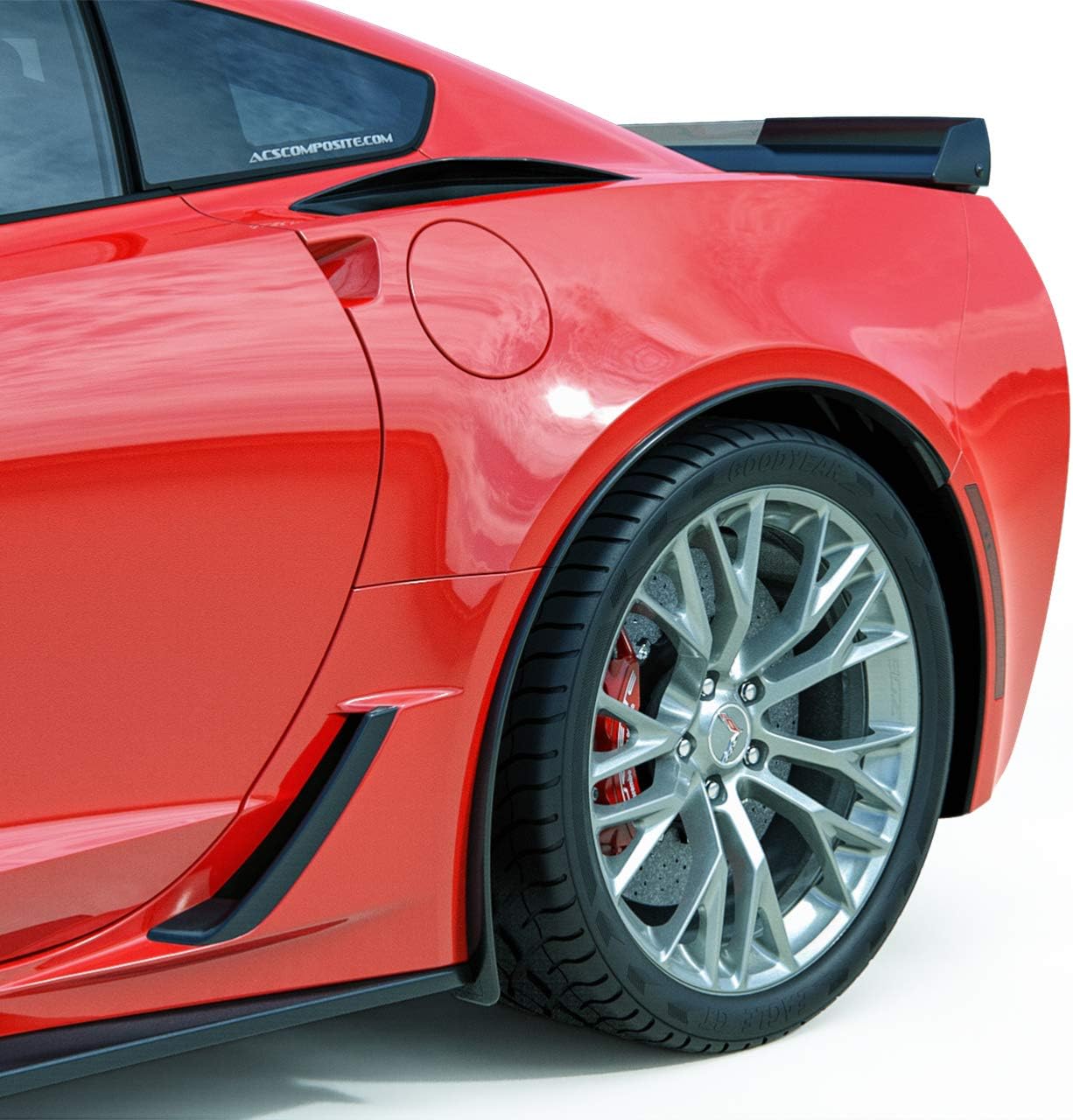 ACS Composite C7 Corvette ZR1, Z06, Grand Sport Rear Quarter Extensions | Painted Carbon Flash Black | 45-4-257