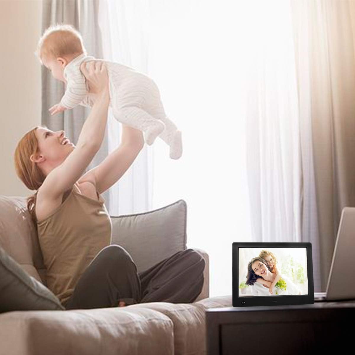 Digital Frame for Photos 10 inch with Slideshow Digital Picture Frame with HD IPS Display Picture Frame with Motion Sensor/Video/Background Music/Calendar/Clock/Auto-Rotate/Best Gifts by FLYAMAPIRIT