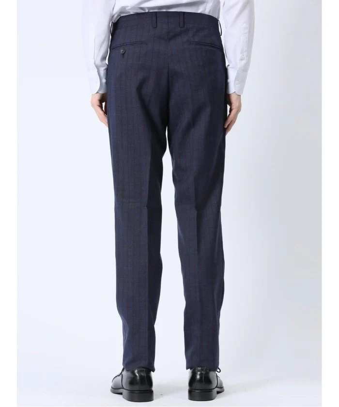 Wool Blend Regular Fit 2-Button 2-Piece Suit Navy Stripe