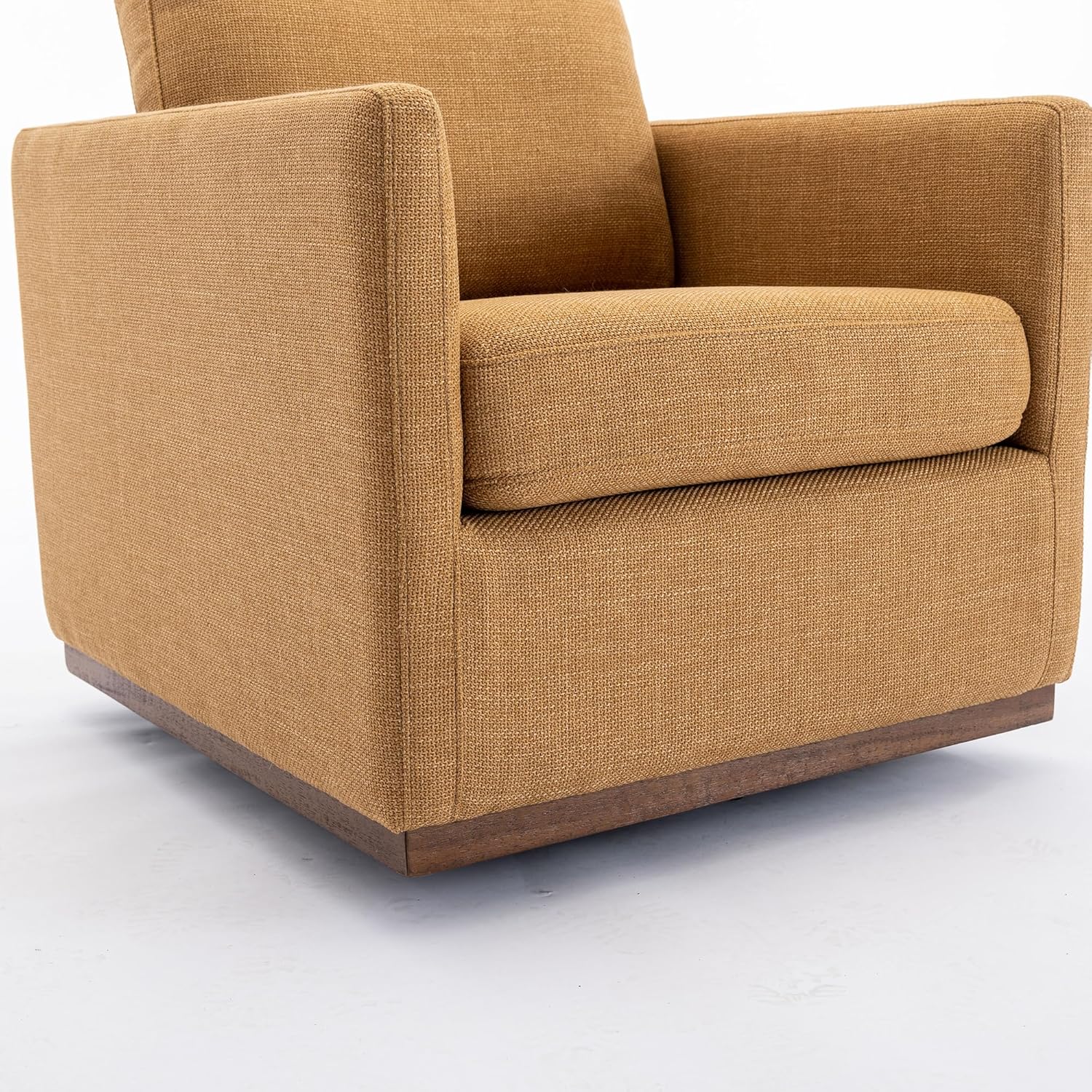 Mid Century Modern Swivel Accent Chair, Mustard Yellow Armchair for Living, Bedroom, Guest Room, Office