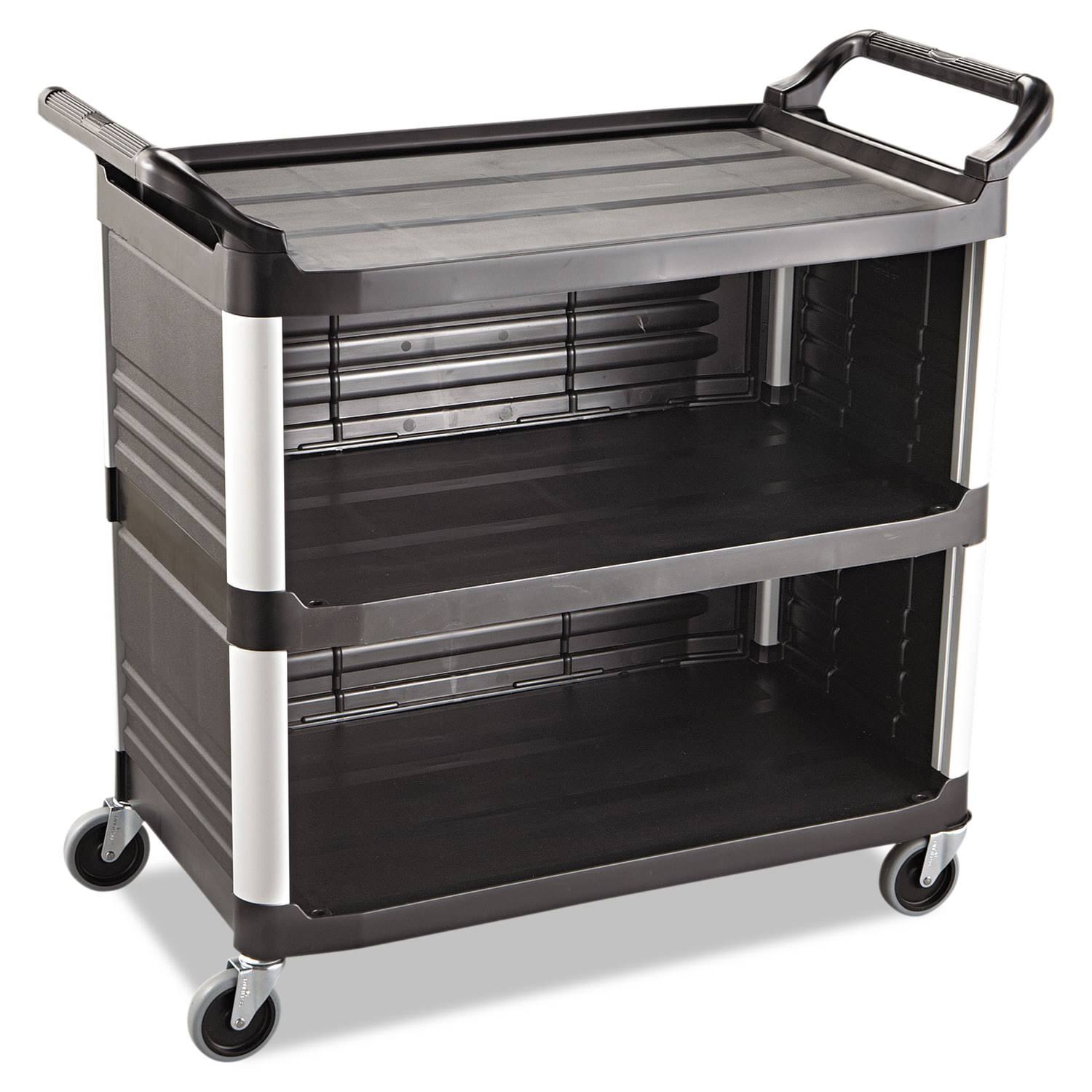 Rubbermaid Commercial Black 300 lb Cap Xtra 3-Shelf Utility Cart