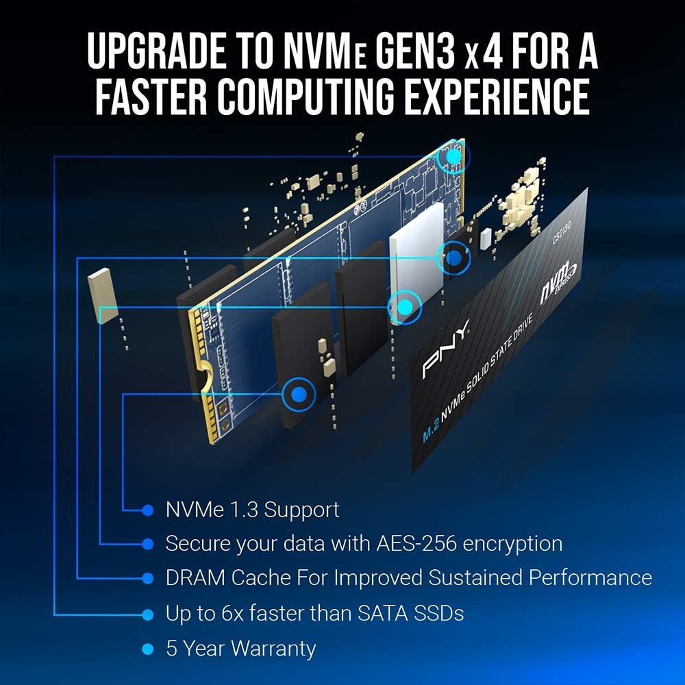 PNY CS2130 4TB M.2 NVMe Internal Solid State Drive (SSD) M280CS2130-4TB-RB