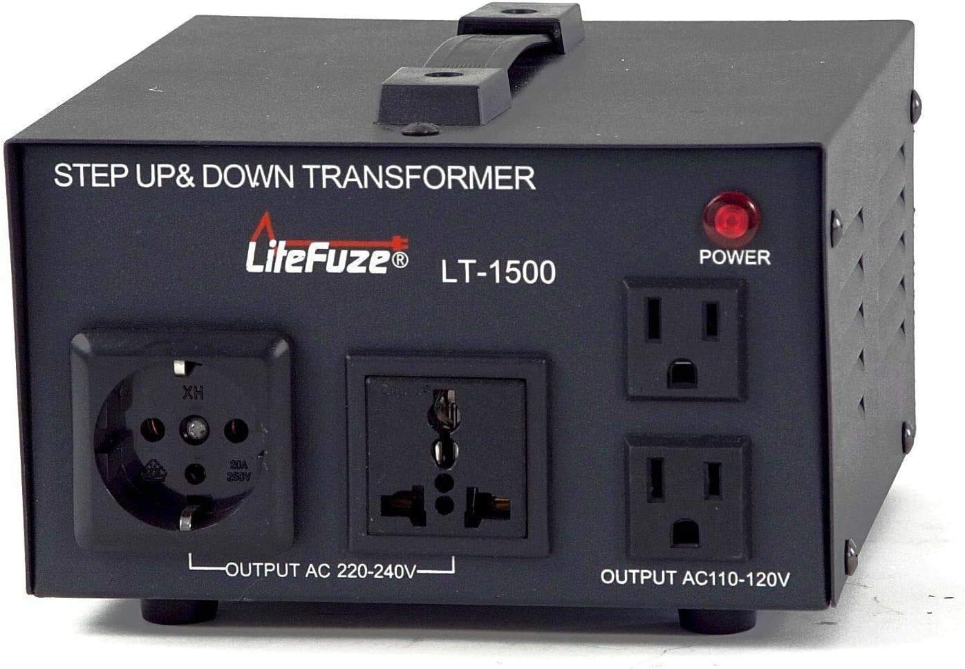 LiteFuze LT-5000 5000 Watt Voltage Converter Transformer - Step Up/Down - 110V/220V - Circuit Breaker Protection [5-Years Warranty]
