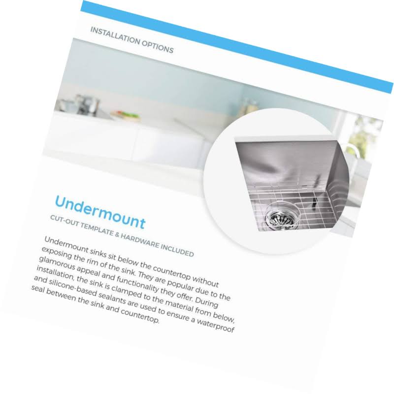 Mr Direct 3218A Undermount Stainless Steel Kitchen Sink