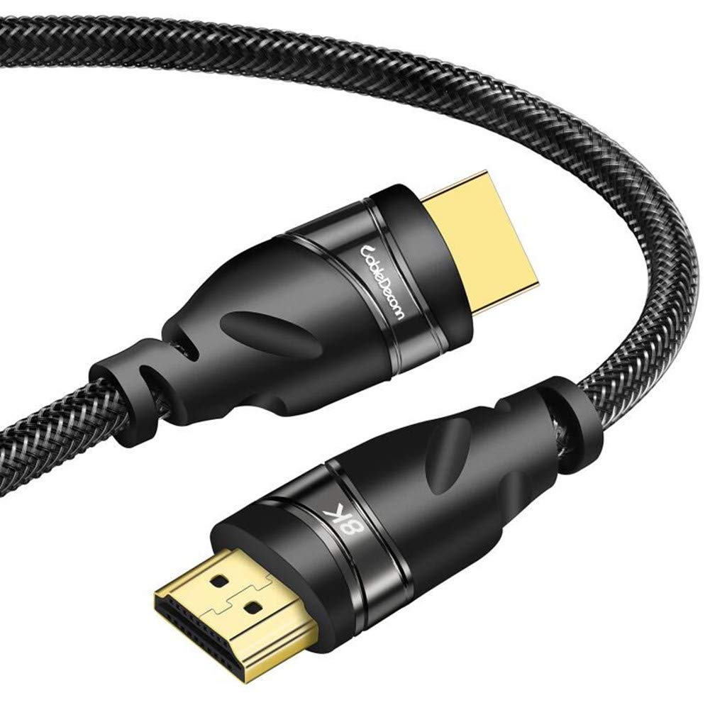 CABLEDECONN 10M 33ft 8K HDMI Copper Cord 2.1 Real UHD HDR 8K 48Gbps,8K@60Hz 4K@120Hz Support HDCP 3D HDMI Cable for PS4 SetTop Box HDTVs Projectors Pack of 2