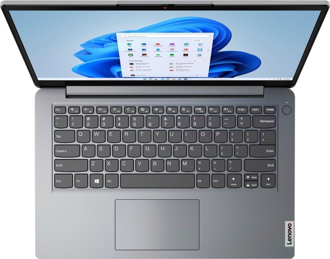 Lenovo IdeaPad 1 Laptop, 14" HD Display, Intel Celeron N4020, 4GB RAM, 128GB SSD + 128GB Portable SSD + 128GB emmc, Wi-Fi 6, Bluetooth, Media Card Reader, Long Battery Life, USB-C, Win 11 S, Grey