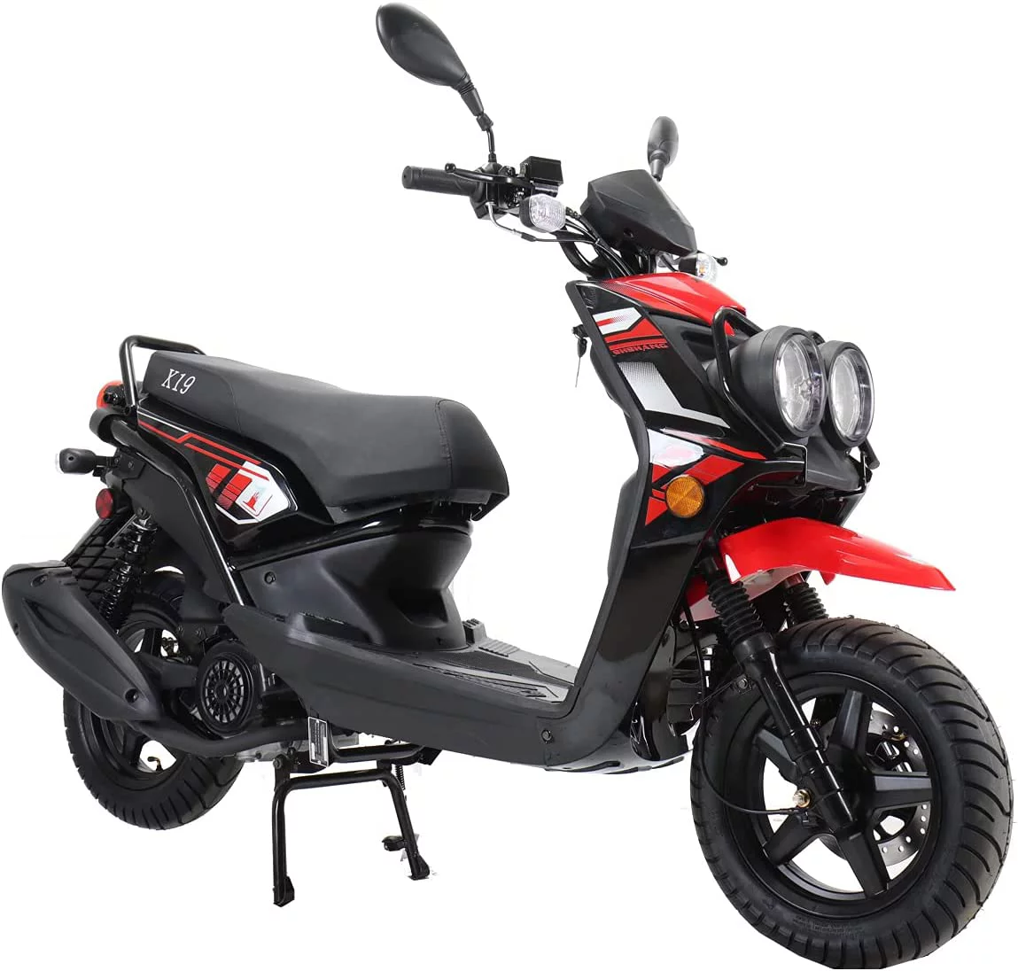 X-Pro Brand New 150cc Gas Moped Scooter, 12" Aluminum Wheels Electric/Kick Start Dual Headlights