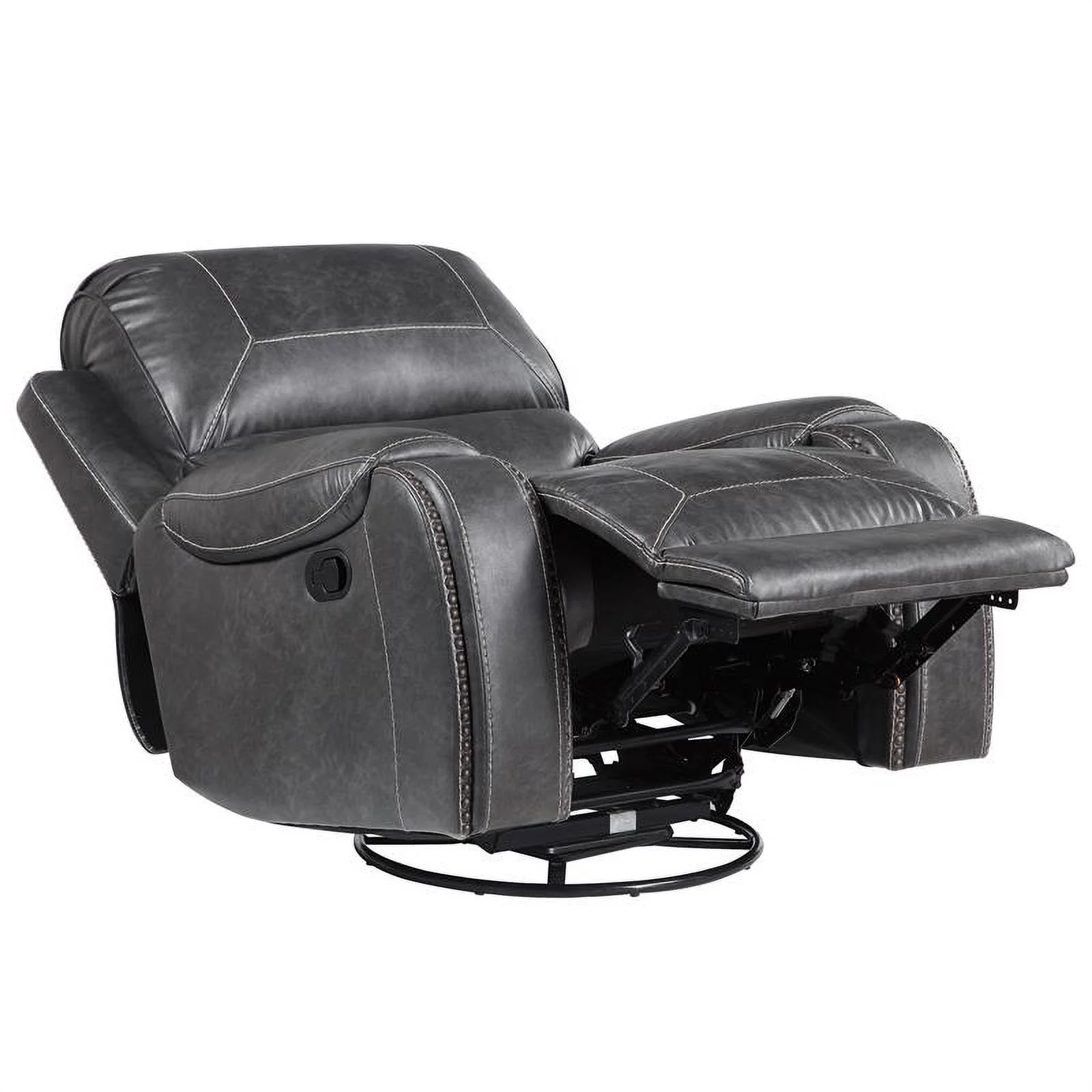 Steve Silver Keily Gray Faux Leather Manual Reclining 3-Piece Motion Set
