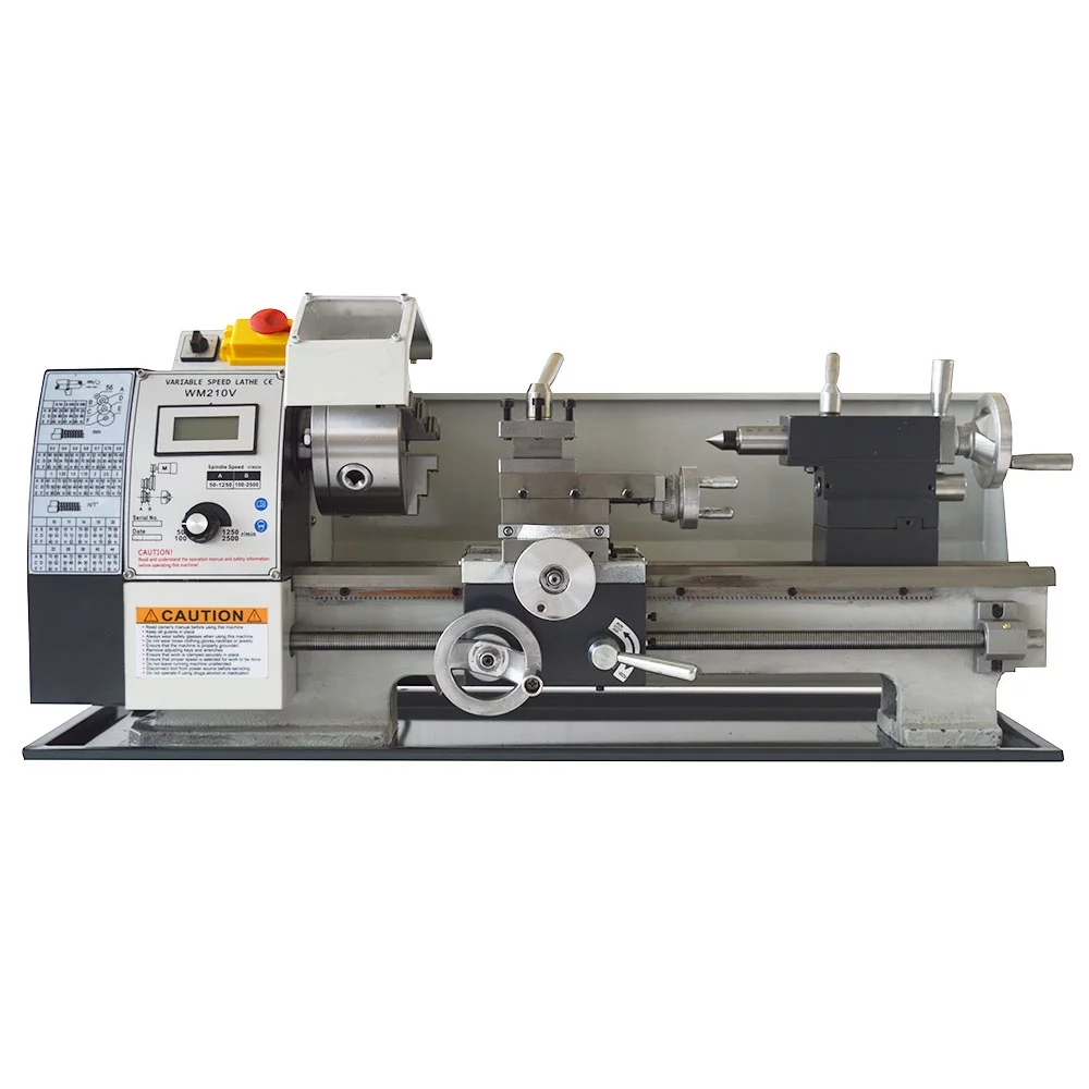 Precision Inch Thread Metal Lathe Bench Turning Machine 8"x16" WM210V - Curated Treasures Market