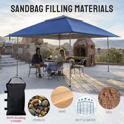 CROWN SHADES 13x13 Pop Up Gazebo, Canopy Tent, Gazebos on Clearance - Outdoor Gazebo for Backyard & Patio Furniture - Carpa Pop Up Tent with Wheeled STO-N-Go Cover Bag (Grey)