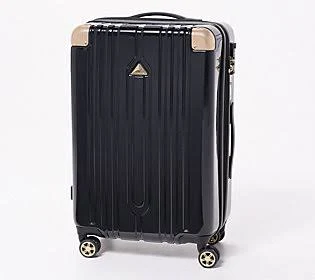 Triforce 25x22 Printed or Solid Spinner Suitcase ,Black