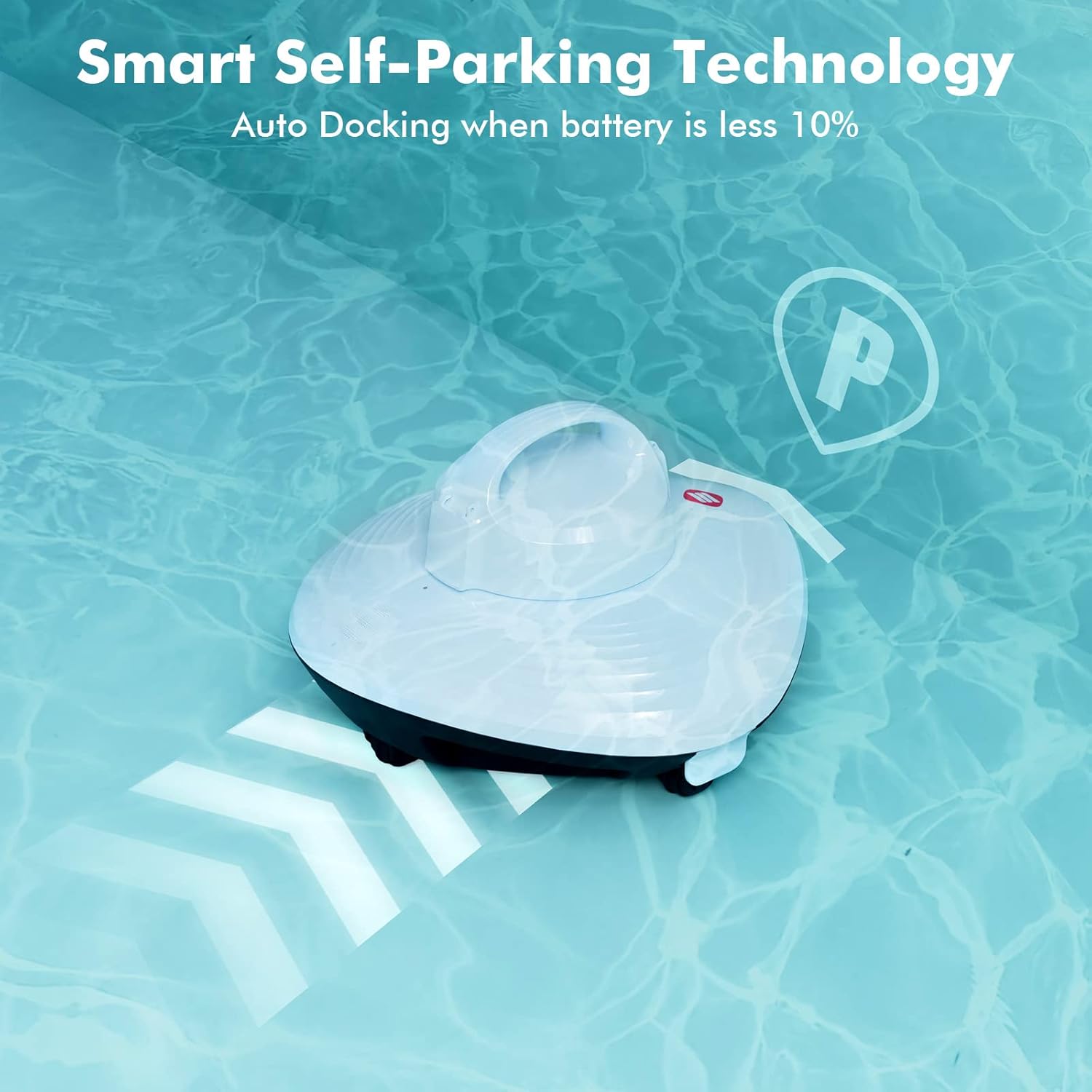 HYDRUS Robotic Cordless Pool Vacuum Cleaner with Brushless Motor,Powerful Pool Robot for Above Ground Pools, Up to 90 Mins Runtime, Self-Parking, Robot Vacuum for Summer Inground Flat Pool up to 50 Ft