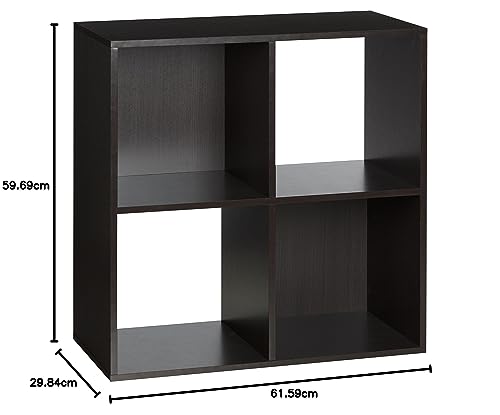 OneSpace 4-Cube Shelf Organizer, Cube Bookcase for Home or Office, Black