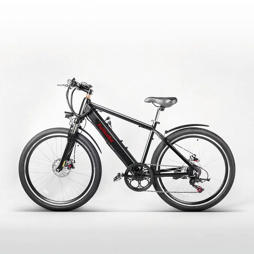 350W Electric Bike 26x4'' Fat Tire Mountain Ebike 48V 10Ah 6 Speeds Snow Beach Electric Bicycle for Adults (Black)