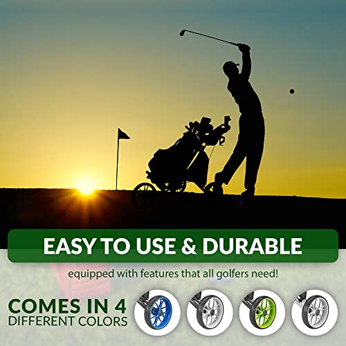 Caddytek CaddyLite EZ V8 3 Wheel Golf Push Cart - Golf Trolley Foldable Collapsible Lightweight Pushcart with Foot Brake - Easy to Open & Close