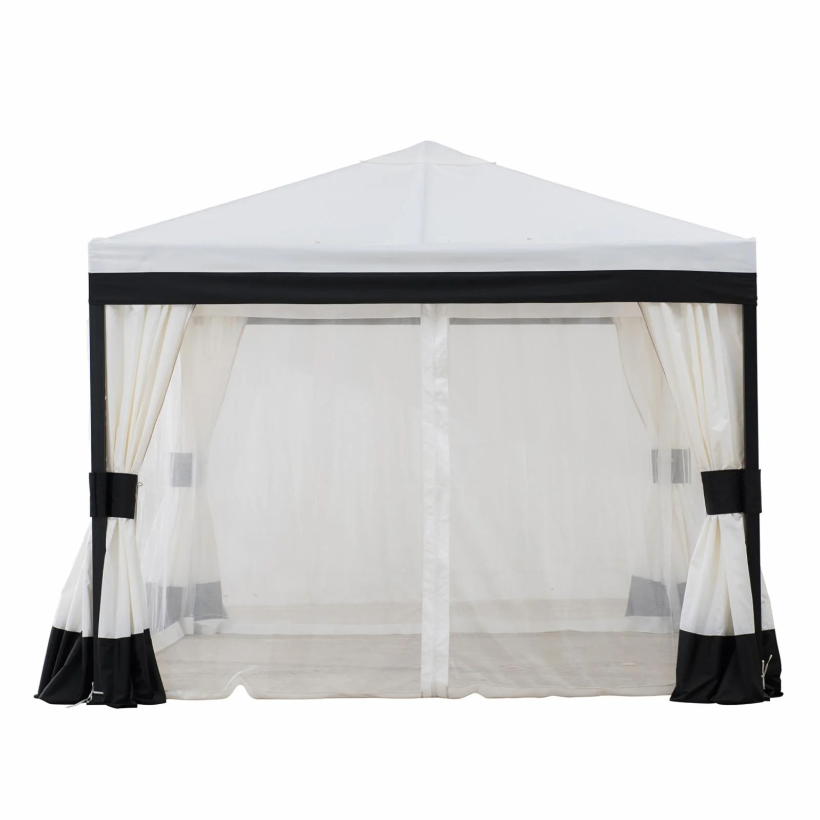 Sunjoy 10 ft. x 10 ft. Steel Gazebo - Black and White