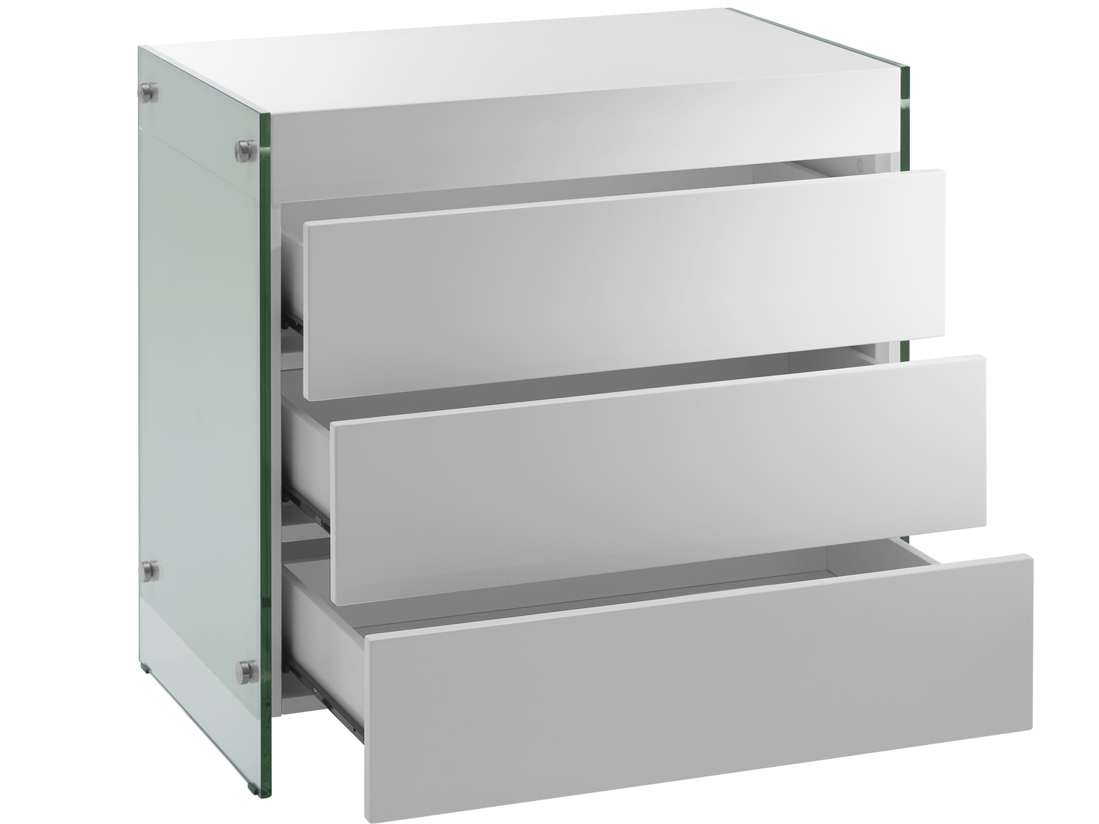 Casabianca Furniture Modern Il Vetro Engineered Wood Dresser in White