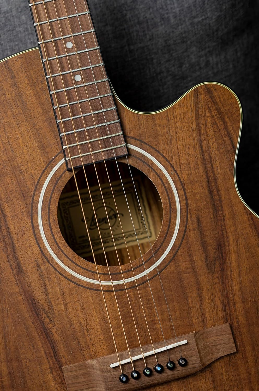 Bamboo Acoustic Electric Guitar 40" Acacia Cutaway Guitar. Beginner Kit for Adults ands Teens with Gig Bag, Pick, Tuner, Strings, Capo, Strap, pickguard and Truss Rod Key.