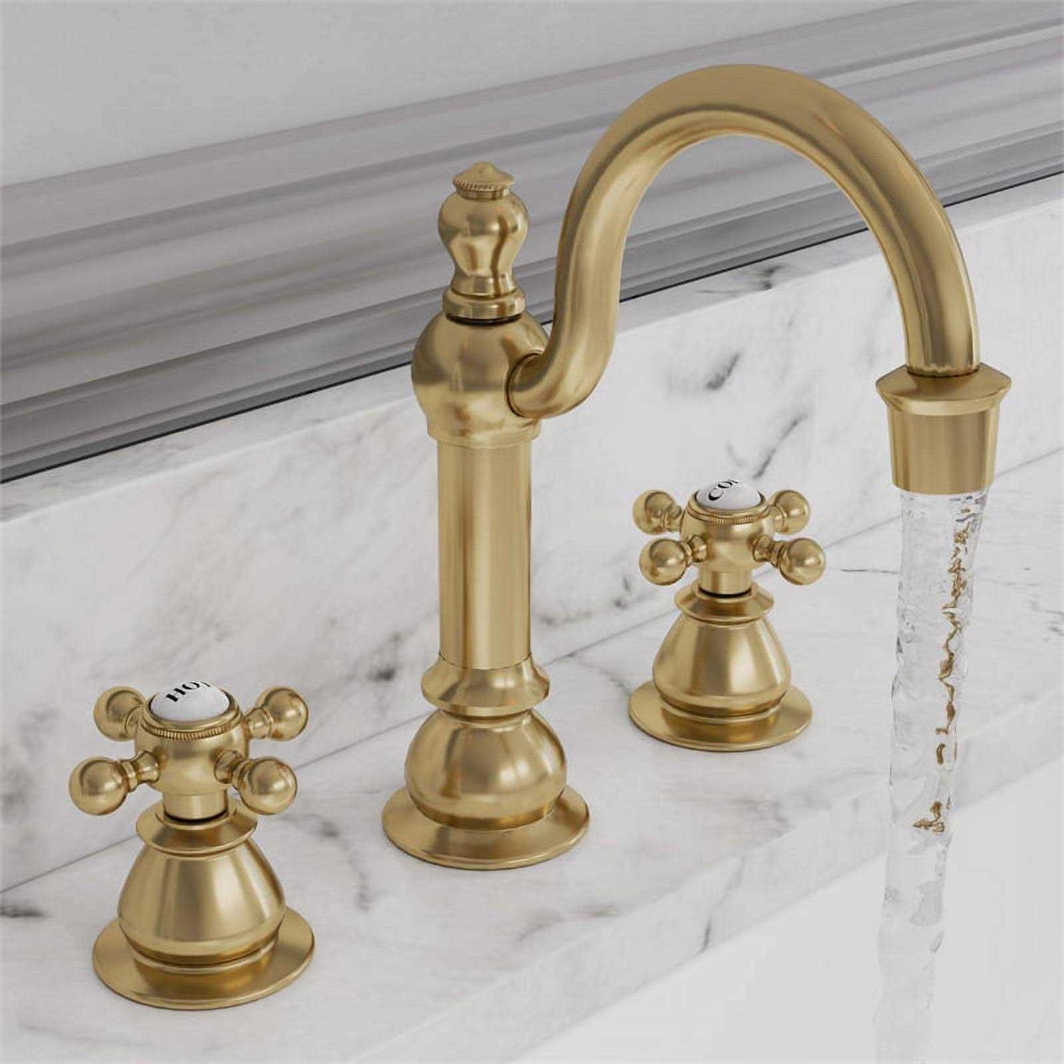 Water Creation 8.25 Cross Handles Solid Brass Lavatory Faucet in Satin - Shop Hardware Tools Online Store