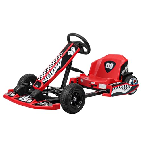 Electric Go Kart, 36V Drift Car for Kids, 16 MPH With 350W Motor, Drift/Sport Mode, Length Adjustment Outdoor Ride On, Ages 8-16 US Plug